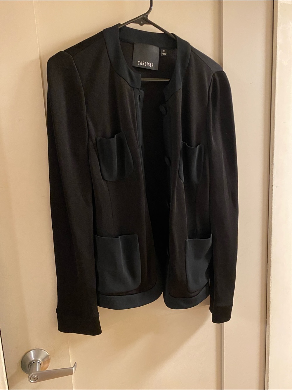 Carlisle Black Lightweight Jacket with Satin Accents